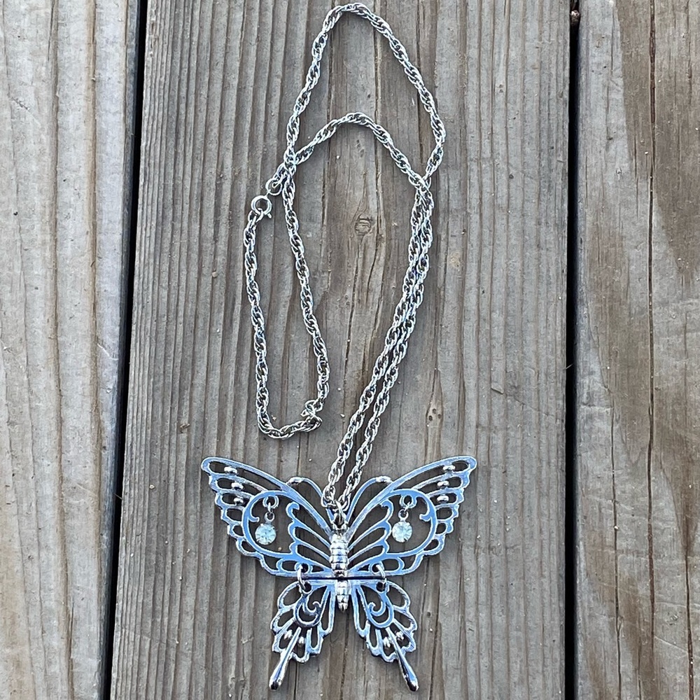 Bundle 3 for 50% off 1960s Signed Rafaella Large Hinged Butterfly Pendant